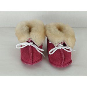 Minnetonka pink sheepskin fur boot infant girls 1‎